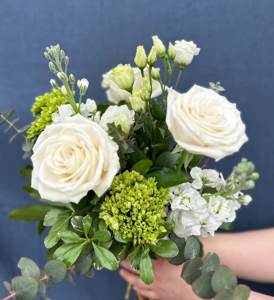 Whites and Greens Hand-Tied Bouquet