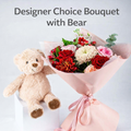 Designer Choice Bouquet with Bear