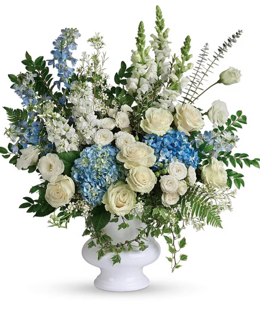Sympathy Basket - Blues, Whites and Greens