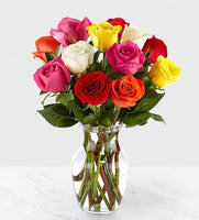 Mixed Coloured Rose Arrangement