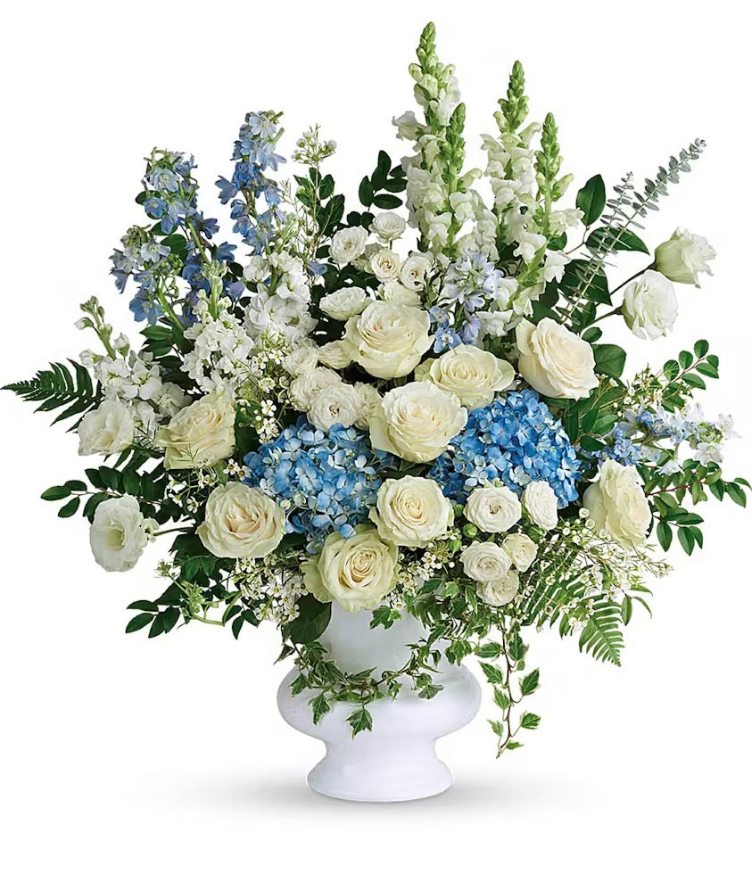 Sympathy Basket - Blues, Whites and Greens
