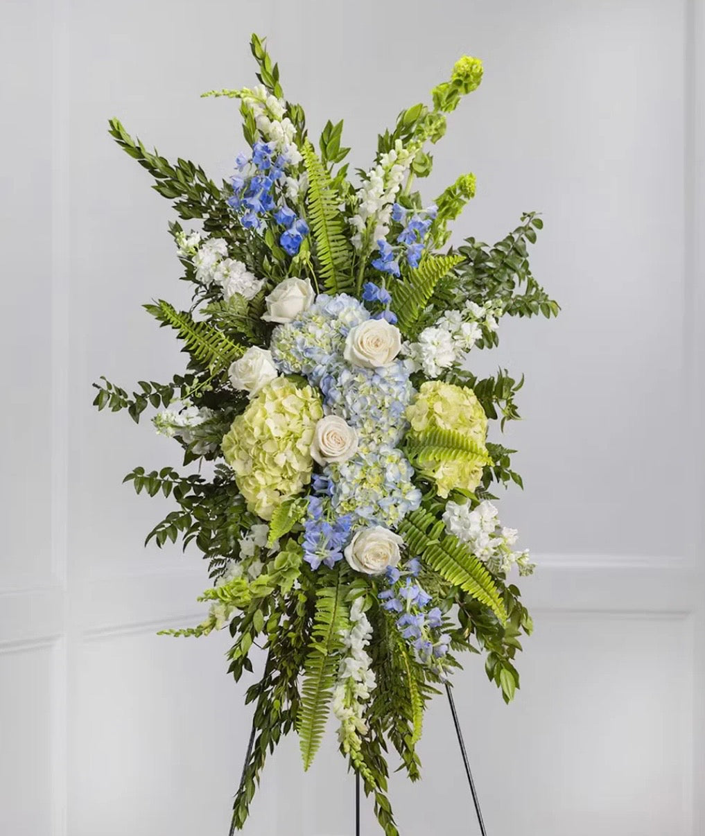 Standing Spray - Blue, White and Green