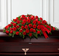 Casket Spray - Red Rose and Carnation