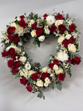 Sympathy Heart - Red and White