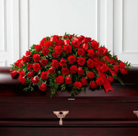 Casket Spray - Red Rose and Carnation