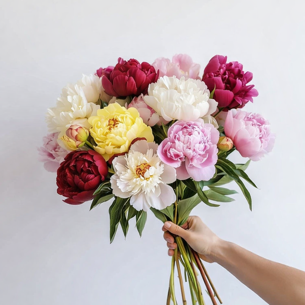 Mixed Coloured Peony Bunch